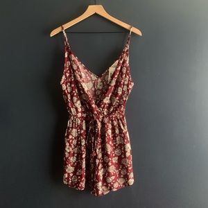 Audrey Red Floral Jumper Romper